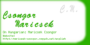 csongor maricsek business card